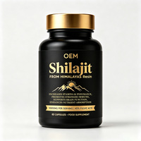OEM 60 Capsules de Shilajit Naturel, Résine de Shilajit Pure de l'Himalaya, Complément Alimentaire pour la Santé
