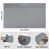 Tapis en silicone résistant à la chaleur pour soudage 600x350mm, tapis de réparation en silicone pour soudage de téléphones portables, ordinateurs portables, PCB, CI
