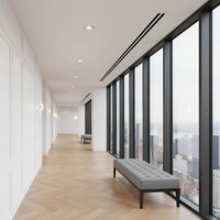Diffuseur linéaire à fentes Lishine durable et réglable en plastique et alliage d'aluminium pour boîtier de ventilation CVC, grille d'aération pour centres commerciaux