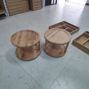 Estante giratorio de madera de doble capa para cocina, tipo pedestal, color amarillo claro, para especias y productos secos. - Product Image 5