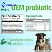 Probiotiques pour animaux de compagnie 100B, multi-souches, revitalisation du pelage, huile de poisson, adapté aux chats et chiens de tous âges, étiquette privée, vente en gros personnalisée