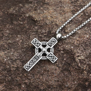 Bijoux historiques en gros, à porter unisexe, pendentif en acier inoxydable, croix <span class=keywords><strong>celtique</strong></span>, collier, bijoux - Product Image 5