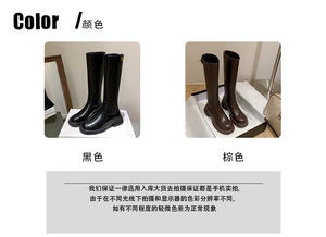 Nuovi <span class=keywords><strong>Stivali</strong></span> Alti da <span class=keywords><strong>Donna</strong></span> in Vera <span class=keywords><strong>Pelle</strong></span> Stile Autunno/Inverno con Fibbie Dorate, Suola Spessa in Gomma, Colore Marrone, Effetto Snellente per Equitazione - Product Image 6