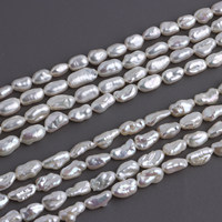 Perles Keshi d'eau douce cultivées de haute qualité, 6-7 mm, baroques, irrégulières, non-nucléées, blanches naturelles, pour la création de bijoux DIY