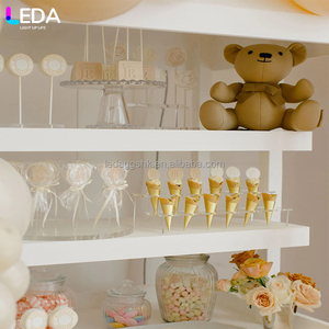 Carrito de dulces acrílico blanco LEDA, muy vendido, para exhibición en bodas, fiestas y eventos. - Product Image 4