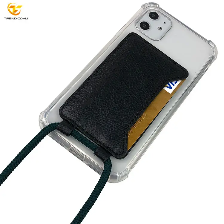 Phone Leather Wallet Card Holder Necklace Crossbody Case with Detachable Rope for Iphone ROHS RECH