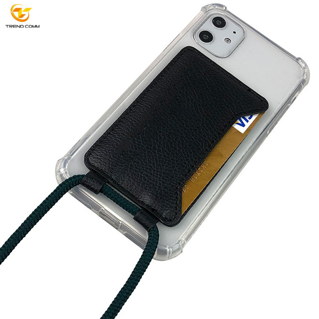Phone Leather Wallet Card Holder Necklace Crossbody Case with Detachable Rope for iPhone ROHS RECH 16