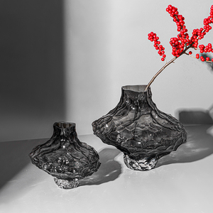 Vase en verre de style nordique pour salon, arrangement floral transparent, pièce décorative artistique créative - Product Image 4
