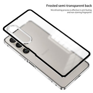 Étui de protection magnétique à encliquetage élastique en métal pour <span class=keywords><strong>Sony</strong></span> Xperia 1 VII 2025 / 1 VI V IV, coque arrière transparente givrée en PC avec protection d'objectif - Product Image 6