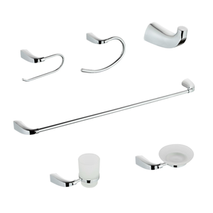 Bán Buôn 6-Mảnh Hiện Đại Hợp Kim Kẽm Khách Sạn Phòng Tắm Phụ Kiện <span class=keywords><strong>Set</strong></span> Với Xà Phòng Món Ăn Khăn Thanh Thủy Tinh Cốc Nhà Vệ Sinh Cuộn Chủ Sở Hữu - Product Image 1