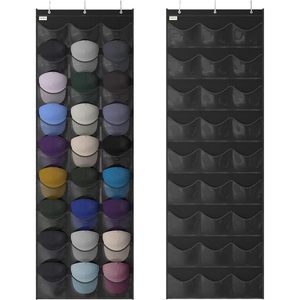 Baseball Hat Rack 27 Pocket <b>Over</b> <b>The</b> <b>Door</b> Organizer With Clear Deep Pockets For Cap Storage And Display - Product Image 1