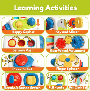 Cube d'activités Montessori 2026, Planche sensorielle éducative, Jouet de voyage en plastique durable pour bébés et tout-petits, pour développer la motricité - Product Image 5