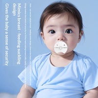 Sucettes en silicone liquide intégral en forme de pouce et de téton, motif uni, pour bébés, pour un sommeil paisible
