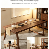 Table basse rectangulaire en noyer avec structure renforcée, table basse moderne minimaliste en bois naturel pour salon, bureau, maison