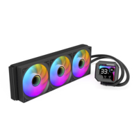 Refroidisseur de processeur liquide AIO 360 mm avec écran LCD, tête de refroidissement en aluminium pur, faible bruit, refroidissement par eau pour PC de jeu