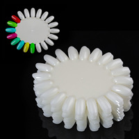 20 échantillons de faux ongles ovales sur roulettes, présentoir transparent pour couleurs de vernis à ongles naturels, tableau de test de couleurs pour la pratique de la manucure en salon de beauté