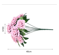 Bouquet de 9 roses artificielles en soie, qualité export, pour mariages, arrangements floraux et décoration de table à domicile - Vente en gros