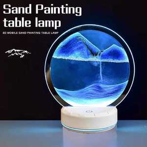 7 ألوان دوارة 3D البحر العميق السائل الحركة الرمال الفن صورة تتحرك الرمال المتحركة الرمال المتحركة اللوحة مصباح الطاولة - Product Image 5