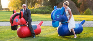Jeu <span class=keywords><strong>gonflable</strong></span> portatif de course de chevaux de Derby de cheval <span class=keywords><strong>gonflable</strong></span> avec les chevaux pleins d'entrain gonflables multiples - Product Image 4