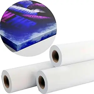 Vente en gros de rouleaux de toile en polyester mat résistant à l'eau de grand format pour impression à jet d'encre