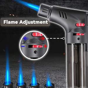 Briquet torche avec flamme jet, mini torche à gaz butane, multi-usage, coupe-vent, allumage à silex - Product Image 5