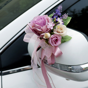 Cintas de Seda con Flores, Decoraciones <span class=keywords><strong>para</strong></span> <span class=keywords><strong>Autos</strong></span> de Novia, Rosa Artificial <span class=keywords><strong>para</strong></span> <span class=keywords><strong>Bodas</strong></span> - Product Image 1