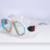 Vente en gros Masque de plongée en verre trempé Lentille à sangle à réglage facile Masque à deux fenêtres Lunettes de plongée pour adultes