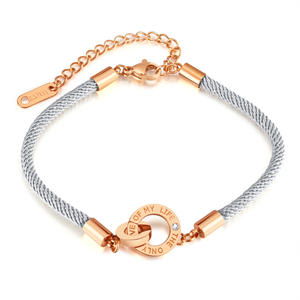 Nueva joyería de moda pareja de acero inoxidable <span class=keywords><strong>amor</strong></span> infinito pulsera de cuerda trenzada para hombres mujeres regalo de <span class=keywords><strong>amistad</strong></span> del Día de San Valentín - Product Image 1