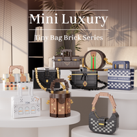 Mini Sac à Main de Luxe en Briques de Construction, Sac à Main Designer avec Coffret Cadeau Exquis, Ensemble de Sacs Tendance pour Filles, Cadeaux d'Anniversaire