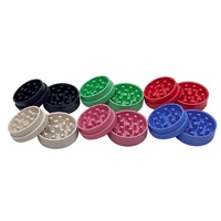 Broyeur de fumée moderne en plastique à deux couches de 55mm de diamètre biodégradable avec logo personnalisé vente en gros de briquets et accessoire pour fumer