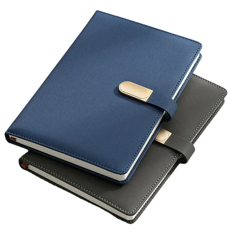 Wholesale Custom A5 with Elastic Strap Pu Journal Diary Notebook Printed Brand Logo Diary Notepad Note Book PU Leather Notebook