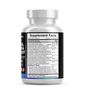 Cápsulas de Musgo Marino con Vitaminas, Aceite de Semillas Negras, Ashwagandha y Raíz de <span class=keywords><strong>Bardana</strong></span> - Mejora la Inmunidad, 60 Cápsulas para Adultos - Product Image 2