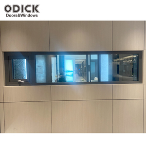 <span class=keywords><strong>Fenêtre</strong></span> à auvent suspendue insonorisée, design moderne en aluminium, avec persienne à ouverture graphique rétractable - Product Image 1