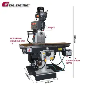 Goldcnc đáp ứng nhu cầu x6332c tháp pháo Máy phay vừa Duty cho kim loại