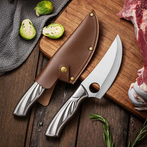 Couteau utilitaire fait main en acier inoxydable motif damas cuisine couteau d'abattage de chasse fixe couverture en cuir boucle <span class=keywords><strong>ceinture</strong></span> - Product Image 3