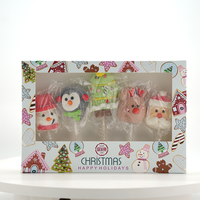 Groothandel Hoge Kwaliteit Gevriesdroogde Fruitachtige Cartoon Kerst Snoepjes Lollies Zachte Zoete Marshmallow Icing Decoraties Doos