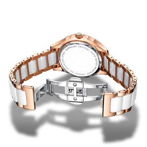 La maggior parte dei Popolari In Acciaio Inox Lunetta in <span class=keywords><strong>Bianco</strong></span> E Fascia In Ceramica <span class=keywords><strong>Orologio</strong></span> <span class=keywords><strong>Donna</strong></span> - Product Image 5