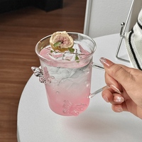Luxe design creatieve vlinder fruitthee milkshake glas koude koffie beker sapbeker
