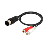 KAICAP DIN 7-Pin Stecker-Stecker auf 3 RCA Buchse Stereo-Videokabel mit PVC-Ummantelung, 3,0 Fuß Länge, blanker Kupferleiter für Kamera und Auto