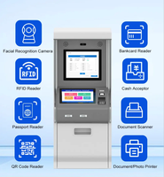 Distributeur de cartes Scanner de code-barres à changement de pièces Kiosque de paiement par carte Kiosque de paiement de factures d'assurance Kiosque à double écran avec imprimante a4