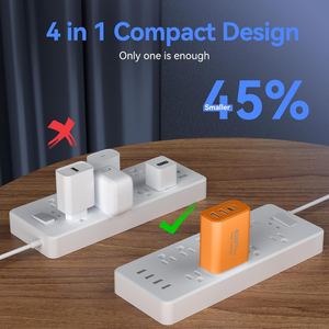 ดีไซน์สวยงาม ทนทาน อะแดปเตอร์แปลงไฟแบบผนัง 4 พอร์ต USB-C กำลังไฟสูง 40 วัตต์ สีพาสเทลมาการอง เหมาะสำหรับเป็นของขวัญ รองรับการชาร์จอุปกรณ์หลายเครื่องพร้อมกัน - Product Image 4