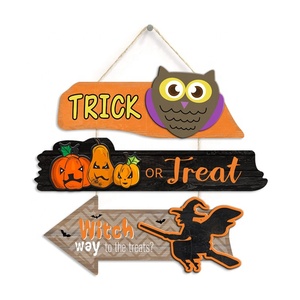 Venta caliente Vintage <span class=keywords><strong>Halloween</strong></span> Artesanía de madera Elegante letrero de madera para la decoración interior de la casa Letreros de pared superiores de Amazon - Product Image 3
