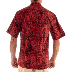 เสื้อเชิ้ตฮาวายลายบาติกสำหรับฤดูร้อน พร้อมโลโก้สั่งทำ ระบายอากาศได้ดี คอตั้ง ผลิตตามแบบ ODM ผ้าฝ้ายออร์แกนิค 100% - Product Image 2