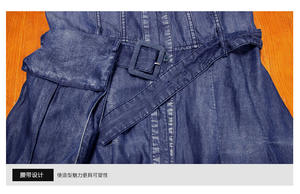 Vestido Largo Vaquero con Cordones y Cintura Ajustable, Estilo Informal, Tallas Grandes 4XL, 5XL, 6XL, 7XL, Verano 2025 - Product Image 4