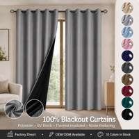 Rideaux occultants à œillets, couleur unie, en polyester, pour chambre et salon, 132x214cm, taille personnalisée, vente en gros, modernes