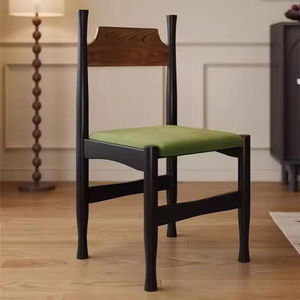 Casual Backrest Chair French-style Light Luxury Retro <b>Dining</b> Chair Vintage Solid Wood <b>Armchair</b> for Living Room Home Use - Product Image 3