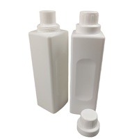Bouteille carrée en plastique OEM 1000 ml pour détergent lessive liquide avec bouchon, idéale pour savon vaisselle, étiquette personnalisée
