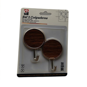 Crochet rond en bois, 2 pièces, fixation murale, capacité de charge lourde de 2Kg, pour la maison, la cuisine, la salle de bain - Product Image 2