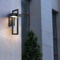 Lampe murale extérieure LED moderne et simple en acier inoxydable, étanche, pour balcon, terrasse, portail et extérieur de villa, avec garantie de 3 ans