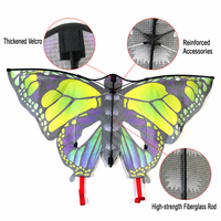 Cerf-volant professionnel en forme de papillon coloré, grand format, en tissu polyester stable pour l'extérieur, pour enfants et adultes, JINYUANFEI, respectueux de l'environnement